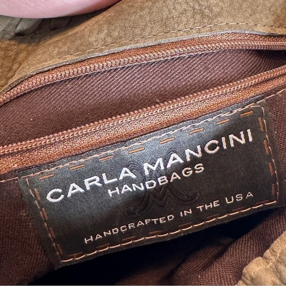 Carla Mancini Green Leather Shoulder Bag Tassel NWOT Made in USA - Picture 6 of 8